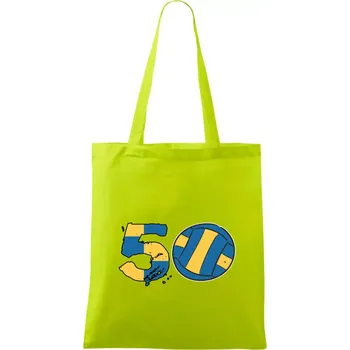 Volejbal kulaté narozeniny 50 - Taška bavlněná - 42 x 38 cm ( Limetková )