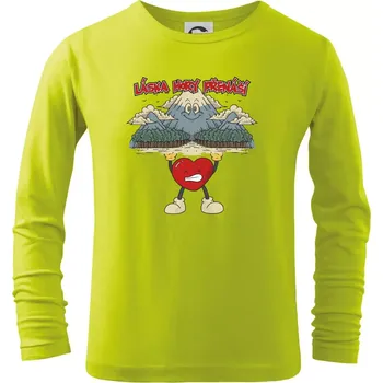 Dětská móda Láska hory přenáší - Triko dětské Long Sleeve - 122 cm/6 let ( Limetková )