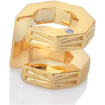 Oblečení a móda Stříbrné pozlacené náušnice single Cuff Hot Diamonds x Jac Jossa Hope DE684