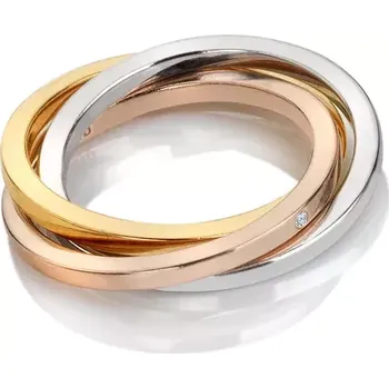 Prsten Stříbrný pozlacený prsten Hot Diamonds Trio DR297 Obvod 60 mm