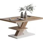 Konferenční stolek Detroit 90x60x45cm | Bílý / Dub