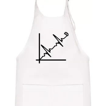 Kuchyňská zástěra EKG graf bitcoin - Dětská zástěra na vaření - Univerzální velikost ( Bílá )