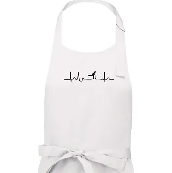 Kuchyňská zástěra EKG koloběžky - Pánská zástěra na vaření - Univerzální velikost ( Bílá )