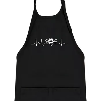 Kuchyňská zástěra EKG včela - Dětská zástěra na vaření - Univerzální velikost ( Černá )
