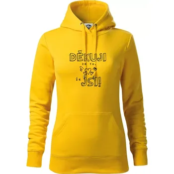Dámská mikina Děkuji za to, že jsi - Mikina dámská Cape s kapucí - XL ( Žlutá )