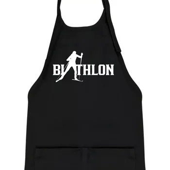 Kuchyňská zástěra Biathlon nápis - Dětská zástěra na vaření - Univerzální velikost ( Černá )