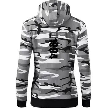 Dámská mikina Limited edition 1994 pruh - Dámská mikina trendy zipper s kapucí - XL ( Šedý maskáč )