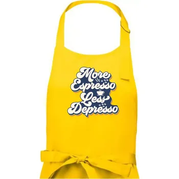 Kuchyňská zástěra More espresso less depresso - Dámská zástěra na vaření - Univerzální velikost ( Žlutá )