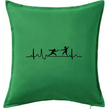 Polštář EKG šerm - Polštář 50x50 - 50x50 - Pouze potah ( Středně zelená )