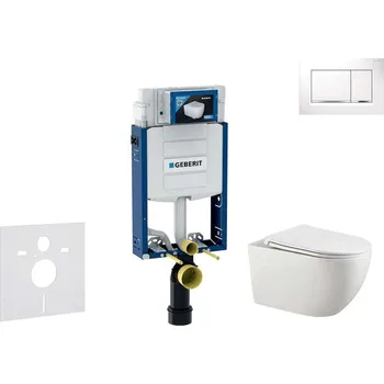 WC sada Geberit Kombifix - Set předstěnové instalace, klozetu Gaia a sedátka softclose, tlačítko Sigma20, bílá/chrom SANI15CA3118
