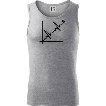 EKG graf bitcoin - Tílko pánské Core - 2XL ( Tmavě šedý melír )
