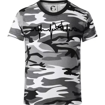 Chlapecké tričko EKG rotoped - Dětské maskáčové triko - 146 cm/10 let ( Šedý maskáč )