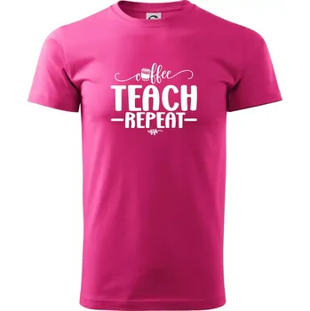 Pánská móda Coffee teach repeat - Klasické pánské triko vyšší gramáže - M ( Purpurová )