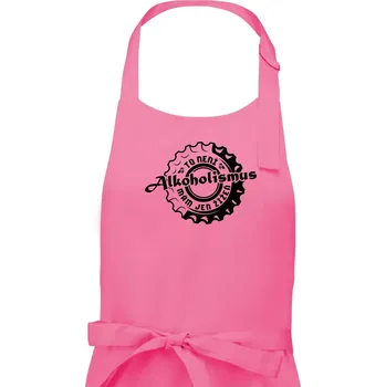 Kuchyňská zástěra Alkoholismus pivo - Dámská zástěra na vaření - Univerzální velikost ( Růžová )