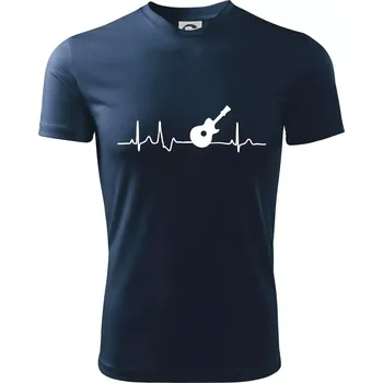 Chlapecké tričko EKG akustická kytara - Dětské triko sportovní (dresovina) - 146 cm/10 let ( Námořní modrá (velmi tmavá - téměř černá) )