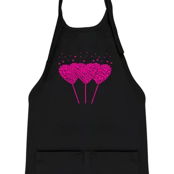 Kuchyňská zástěra Srdce balónky - Dětská zástěra na vaření - Univerzální velikost ( Černá )