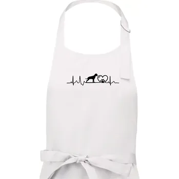 Kuchyňská zástěra Německý boxer EKG - Pánská zástěra na vaření - Univerzální velikost ( Bílá )