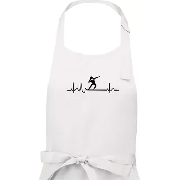 Kuchyňská zástěra EKG vrh koulí - Dámská zástěra na vaření - Univerzální velikost ( Bílá )