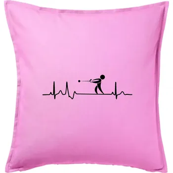 Polštář EKG vrh kladivem - Polštář 50x50 - 50x50 - Pouze potah ( Růžová )