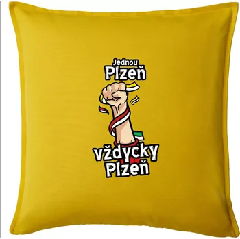 Polštář Jednou Plzeň vždycky Plzeň - Polštář 50x50 - 50x50 - Pouze potah ( Žlutá )