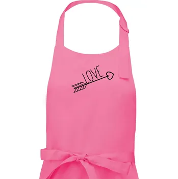 Kuchyňská zástěra Love šíp - Dámská zástěra na vaření - Univerzální velikost ( Růžová )