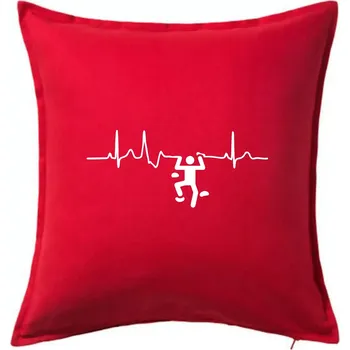 Polštář EKG lezecká stěna - Polštář 50x50 - 50x50 - Včetně výplně ( Červená )