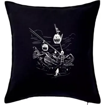 Polštář Ski areál - Polštář 50x50 - 50x50 - Pouze potah ( Černá )