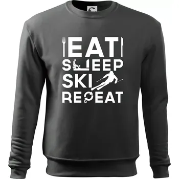 Chlapecké tričko Eat sleep ski repeat - Mikina Essential dětská - 146 cm/10 let ( Tmavá břidlice (šedá se zeleným nádechem) )