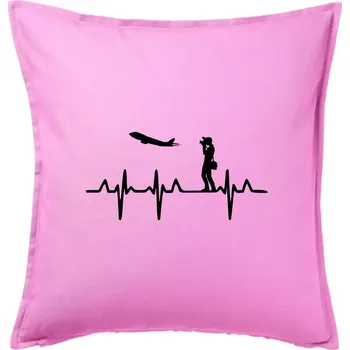 Polštář EKG spotter - Polštář 50x50 - 50x50 - Pouze potah ( Růžová )