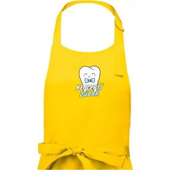 Kuchyňská zástěra Nejlepší zubař - Pánská zástěra na vaření - Univerzální velikost ( Žlutá )