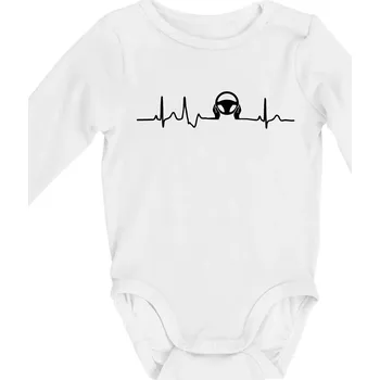 EKG řidič - Body kojenecké s dlouhým rukávem - Dlouhý r. do 3 měs ( Bílá )