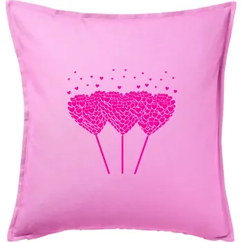 Polštář Srdce balónky - Polštář 50x50 - 50x50 - Pouze potah ( Růžová )