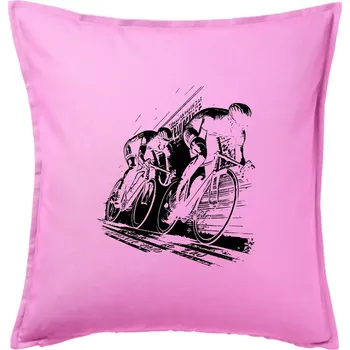 Polštář Silniční cyklistika skica - Polštář 50x50 - 50x50 - Pouze potah ( Růžová )