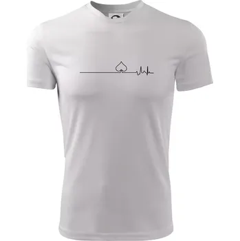 Pánské tričko Poker EKG listy piky - Pánské triko Fantasy sportovní (dresovina) - XL ( Bílá )