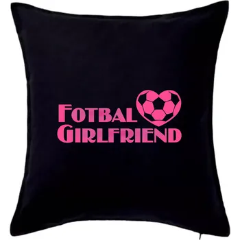 Polštář Fotbal girlfriend - Polštář 50x50 - 50x50 - Pouze potah ( Černá )