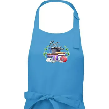 Kuchyňská zástěra Best teacher ever - Dámská zástěra na vaření - Univerzální velikost ( Světlý tyrkys )