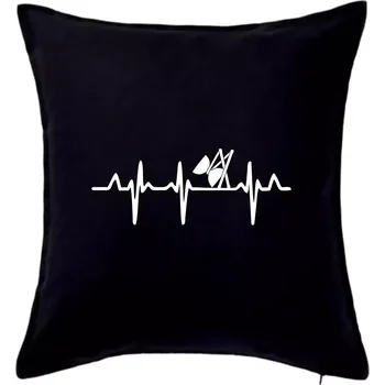 Polštář EKG diabolo - Polštář 50x50 - 50x50 - Pouze potah ( Černá )