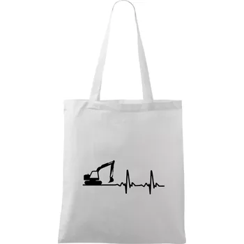 EKG bagr - Taška bavlněná - 42 x 38 cm ( Bílá )