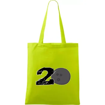 Bowling kulaté narozeniny 20 - Taška bavlněná - 42 x 38 cm ( Limetková )