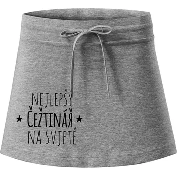Dámská sukně Nejlepší češtinář na světě - Sportovní sukně - two in one - L ( Tmavě šedý melír )