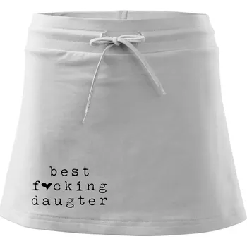 Dámská sukně Best fucking daughter - Sportovní sukně - two in one - XS ( Bílá )