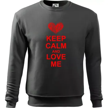 Pánská mikina Keep calm and love me - Mikina Essential dětská - 158 cm/12 let ( Tmavá břidlice (šedá se zeleným nádechem) )