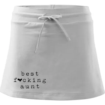Dámská sukně Best fucking aunt - Sportovní sukně - two in one - S ( Bílá )