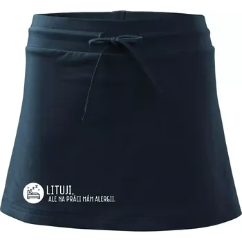 Dámské oblečení Lituji na práci mám alergii - Sportovní sukně - two in one - S ( Námořní modrá (velmi tmavá - téměř černá) )