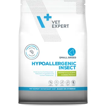 Krmivo pro psa VetExpert HYPOALLERGENIC INSECT BÍLKOVINY - hypoalergenní suché krmivo pro psy malých plemen - hmyz a brambory Balení.: 8 kg