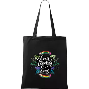 Barevné tužky best teacher ever - Taška bavlněná - 42 x 38 cm ( Černá )
