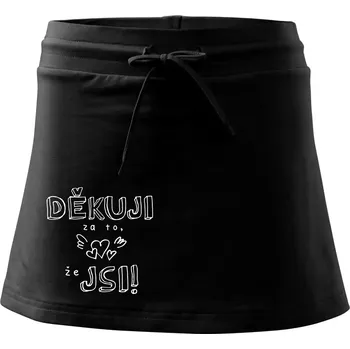 Dámská sukně Děkuji za to, že jsi - Sportovní sukně - two in one - L ( Černá )