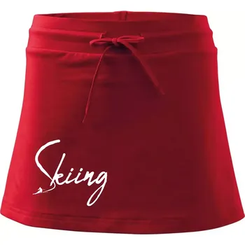 Dámská sukně Skiing nápis lyžař - Sportovní sukně - two in one - S ( Červená )