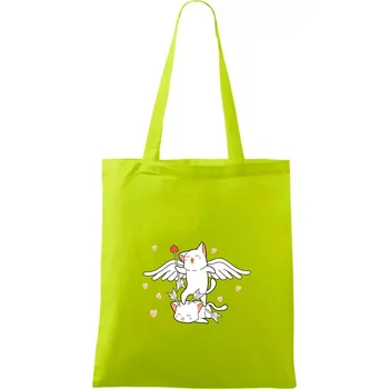 Kočky Amorův šíp - Taška bavlněná - 42 x 38 cm ( Limetková )