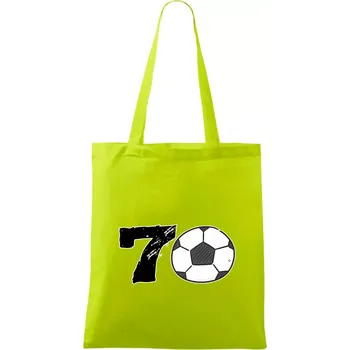 Fotbal kulaté narozeniny 70 - Taška bavlněná - 42 x 38 cm ( Limetková )